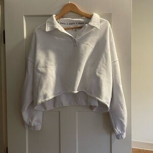 White cropped crewneck